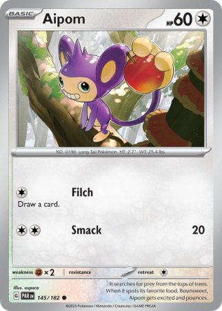 Aipom 145/182 Scarlet & Violet Paradox Rift