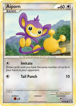 Aipom 55/102 HeartGold & SoulSilver HS—Triumphant