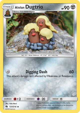 Alolan Dugtrio 123/214 Sun & Moon Lost Thunder