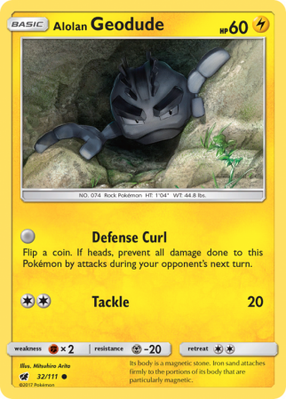 Alolan Geodude 32/111 Sun & Moon Crimson Invasion