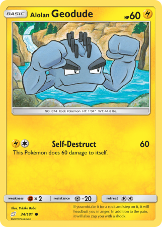 Alolan Geodude 34/181 Sun & Moon Team Up