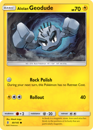 Alolan Geodude 40/145 Sun & Moon Guardians Rising