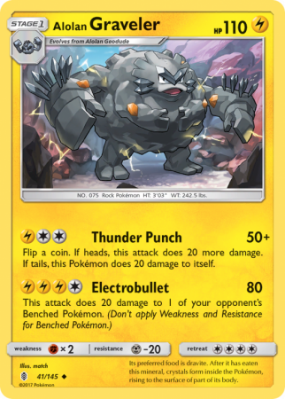 Alolan Graveler 41/145 Sun & Moon Guardians Rising
