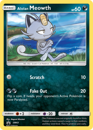 Alolan Meowth SM43/156 Sun & Moon SM Black Star Promos