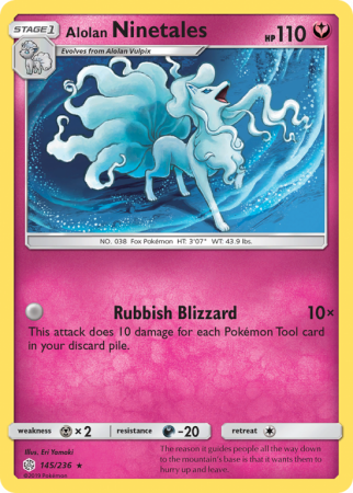 Alolan Ninetales 145/236 Sun & Moon Cosmic Eclipse
