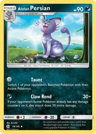 Alolan Persian 79/149 Sun & Moon Sun & Moon