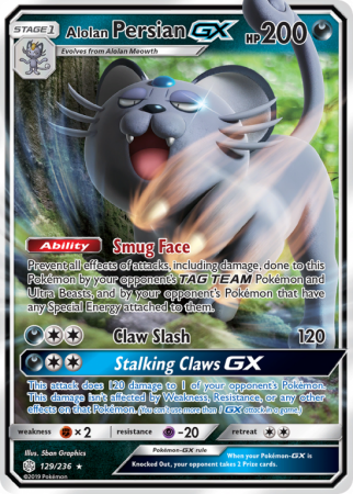 Alolan Persian-GX 129/236 Sun & Moon Cosmic Eclipse