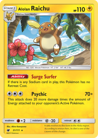 Alolan Raichu 31/111 Sun & Moon Crimson Invasion