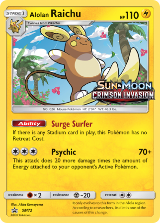 Alolan Raichu SM72/156 Sun & Moon SM Black Star Promos