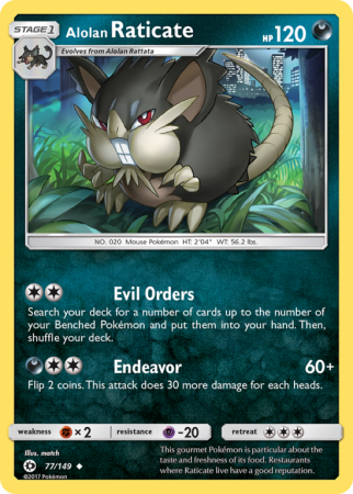 Alolan Raticate 77/149 Sun & Moon Sun & Moon