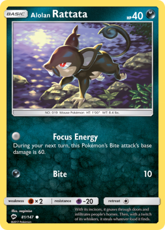 Alolan Rattata 81/147 Sun & Moon Burning Shadows