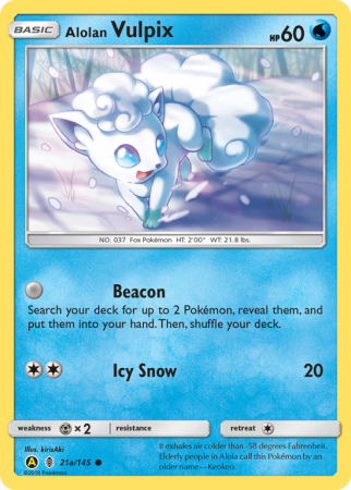 Alolan Vulpix 21a/145 Sun & Moon Guardians Rising