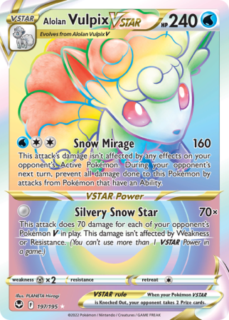 Alolan Vulpix VSTAR 197/195 Sword & Shield Silver Tempest