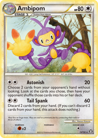 Ambipom 13/102 HeartGold & SoulSilver HS—Triumphant