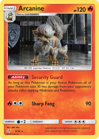 Arcanine 6/18 Sun & Moon Detective Pikachu