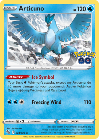 Articuno 24/78 Sword & Shield Pokémon GO