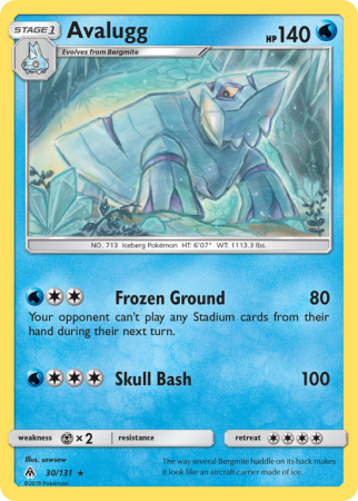 Avalugg 30/131 Sun & Moon Forbidden Light