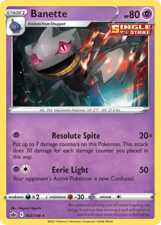 Banette 63/198 Sword & Shield Chilling Reign