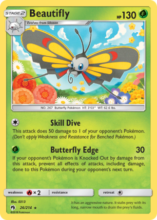 Beautifly 26/214 Sun & Moon Lost Thunder