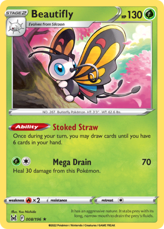 Beautifly 8/196 Sword & Shield Lost Origin