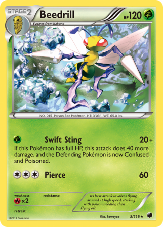 Beedrill 3/116 Black & White Plasma Freeze