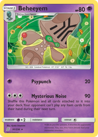 Beheeyem 91/236 Sun & Moon Unified Minds