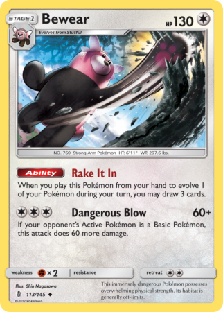 Bewear 113/145 Sun & Moon Guardians Rising