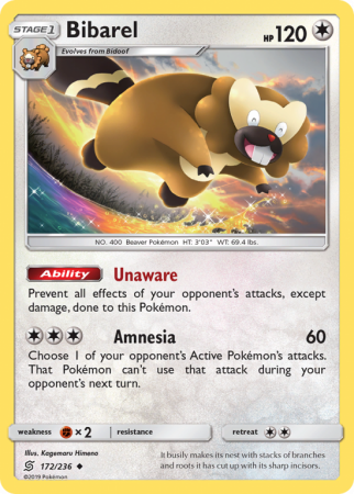 Bibarel 172/236 Sun & Moon Unified Minds