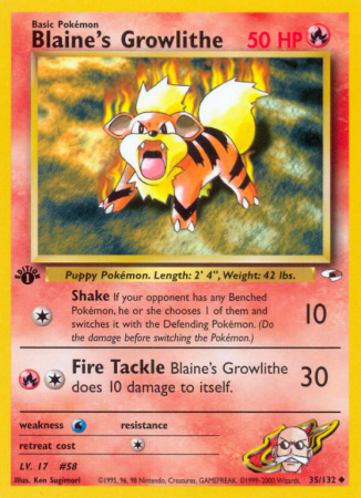 Blaine's Growlithe 35/132 Gym Gym Heroes
