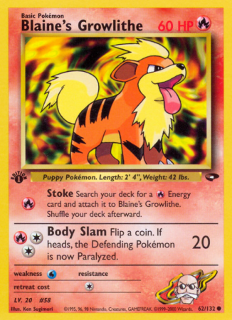 Blaine's Growlithe 62/132 Gym Gym Challenge