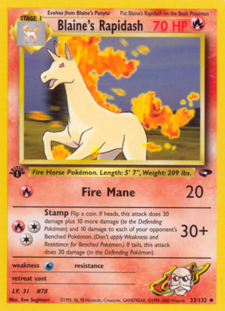 Blaine's Rapidash 33/132 Gym Gym Challenge