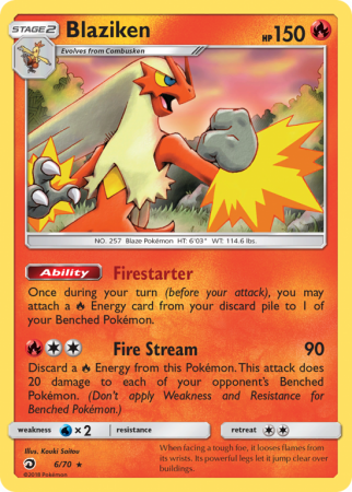 Blaziken 6/70 Sun & Moon Dragon Majesty