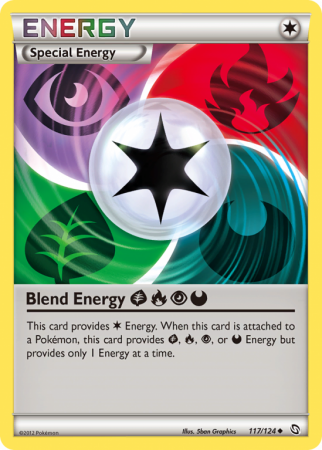 Blend Energy GrassFirePsychicDarkness 117/124 Black & White Dragons Exalted