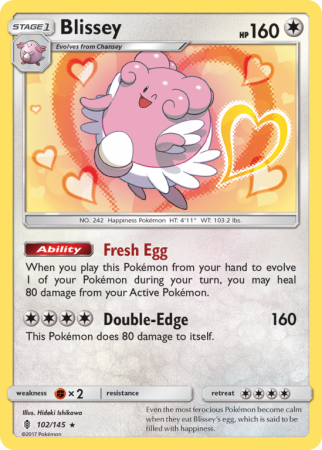 Blissey 102/145 Sun & Moon Guardians Rising