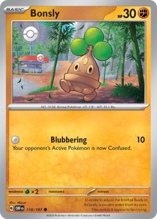 Bonsly 110/197 Scarlet & Violet Obsidian Flames