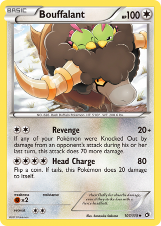 Bouffalant 107/113 Black & White Legendary Treasures