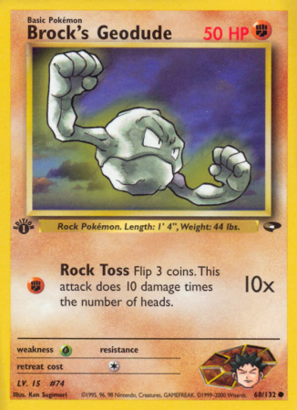 Brock's Geodude 68/132 Gym Gym Challenge