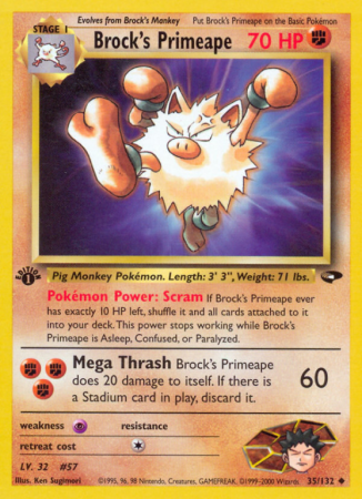 Brock's Primeape 35/132 Gym Gym Challenge
