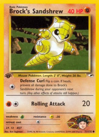 Brock's Sandshrew 71/132 Gym Gym Heroes
