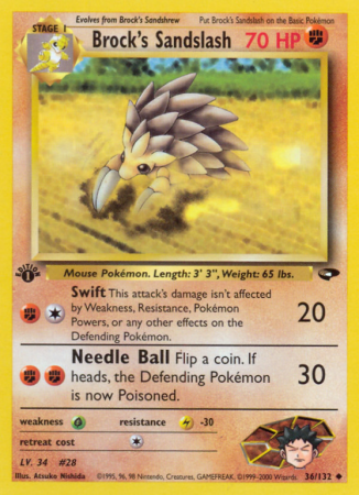 Brock's Sandslash 36/132 Gym Gym Challenge