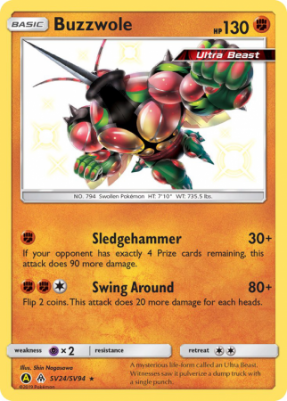 Buzzwole SV24/94 Sun & Moon Shiny Vault