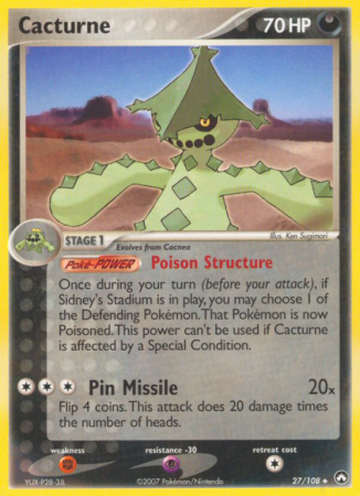 Cacturne 27/108 EX Power Keepers