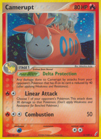 Camerupt 3/100 EX Crystal Guardians
