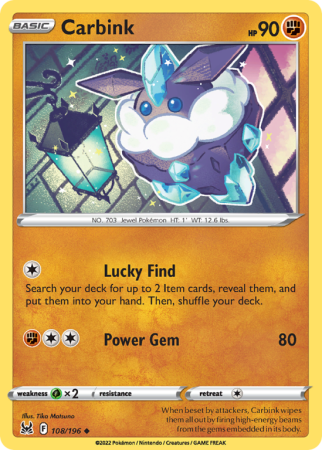 Carbink 108/196 Sword & Shield Lost Origin