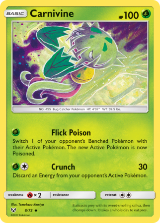 Carnivine 6/73 Sun & Moon Shining Legends