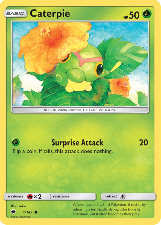 Caterpie 1/147 Sun & Moon Burning Shadows