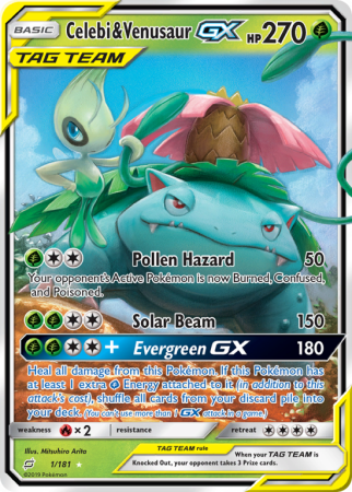 Celebi & Venusaur-GX 1/181 Sun & Moon Team Up