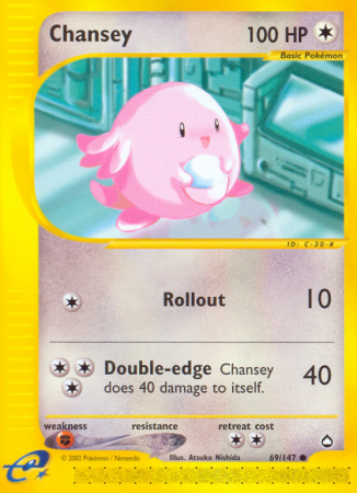 Chansey 69/186 E-Card Aquapolis