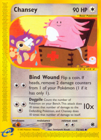 Chansey 72/165 E-Card Expedition Base Set