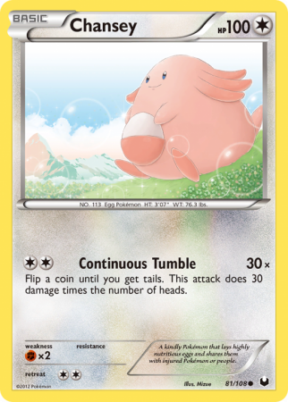 Chansey 81/108 Black & White Dark Explorers